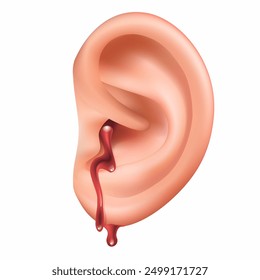 bleeding ears indicate certain diseases vector illustration