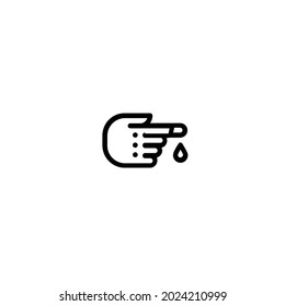 Bleeding Finger. Vector Design Illustration with white Background