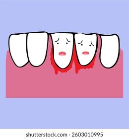 bleeding gums dentistry dental issue illustration cartoon design