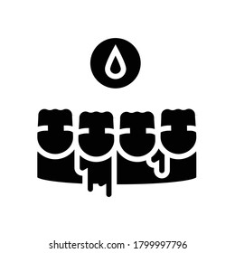 bleeding gums glyph icon vector. bleeding gums sign. isolated contour symbol black illustration