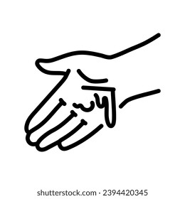 Sangrado del icono de la línea negra de mano. Heridas. Pictograma para página web, aplicación móvil, promoción.