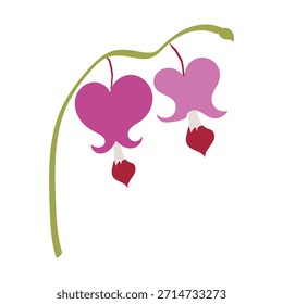 Flores de corazón sangrantes ilustración de primavera romántica