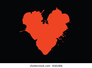 bleeding heart grunge or emo style vector illustration design on a black background