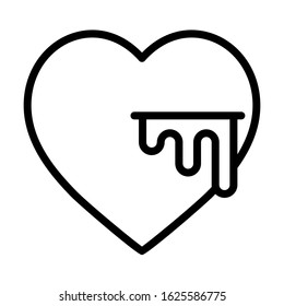 Bleeding heart icon. Simple design. Vector. Isolate on white background.