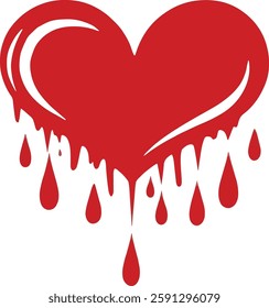 Bleeding Heart Vector Illustration on White Background