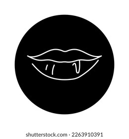 Bleeding from lips color line icon. Injuries concept. Pictogram for web page, mobile app, promo.