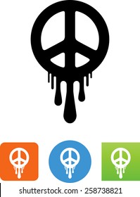 Bleeding peace sign icon