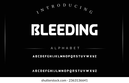 Bleeding Sport Modern Future bold Alphabet Font. Typography urban style fonts for technology, digital, movie logo bold style. vector illustration
