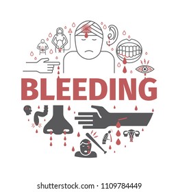 Bleedingbanner. Infographic. Vector signs for web graphics.