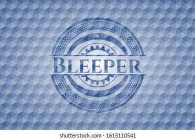 Bleeper blue polygonal badge. Vector Illustration. Detailed.