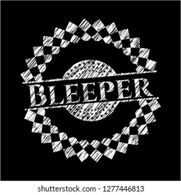 Bleeper chalkboard emblem written on a blackboard
