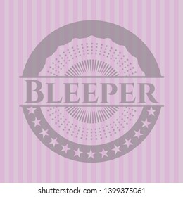 Bleeper retro style pink emblem. Vector Illustration. Detailed.
