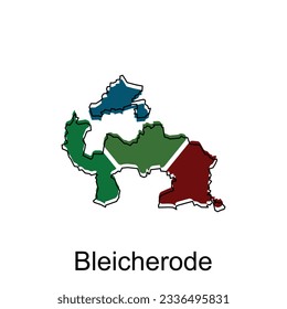 Bleicherode map.vektormap of the German Country Vectorgrafik design template on white background
