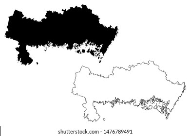 Blekinge County (Counties of Sweden, Kingdom of Sweden) map vector illustration, scribble sketch Blekinge map