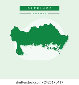 Blekinge County (Counties of Sweden, Kingdom of Sweden) map vector illustration, scribble sketch Blekinge map