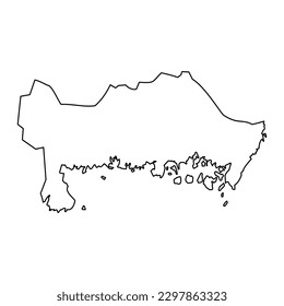 Blekinge county map, province of Sweden. Vector illustration.