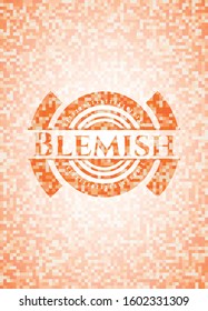 Blemish orange mosaic emblem with background