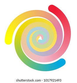 Blend. Abstract colored shape. The volumetric line. Iridescent spirals. Futuristic design. Vector illustration.