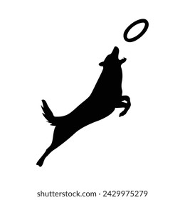 With a blend of agility and enthusiasm, the Frisbee dog silhouette captures the essence of teamwork and skill, illustrating the exhilarating moments of a canine athlete in action.