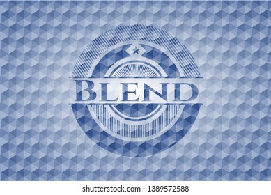 Blend blue polygonal badge. Vector Illustration. Detailed.