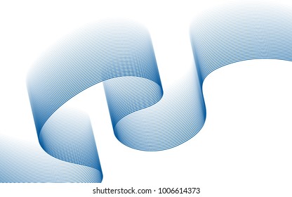 Blend. Color Wavy Lines on White Isolated Background. Abstract Vector Illustration. Creative Wave with Lines Created Using Blend Tool. Color Waved Lines for Banner, Website, Flyer, Web Design.