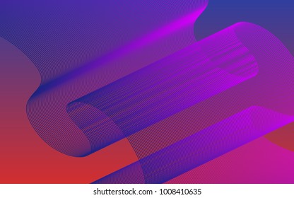 Blend. Color Wavy Lines on Gradient Background. Abstract Vector Illustration. Abstract Wave Created Using Blend Tool. Color Waved Lines for Banner, Website, Flyer Design, Web Design. Color Blend.