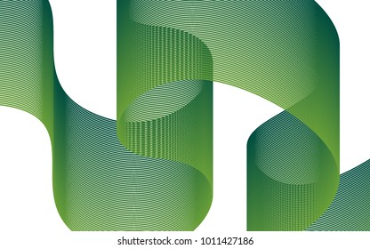 Blend. Color Wavy Lines on White Isolated Background. Abstract Vector Illustration. Creative Wave with Lines Created Using Blend Tool. Color Waved Lines for Banner, Website, Flyer, Web Design.