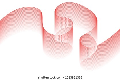 Blend. Color Wavy Lines on White Isolated Background. Abstract Vector Illustration. Creative Wave with Lines Created Using Blend Tool. Color Waved Lines for Banner, Website, Flyer, Web Design.