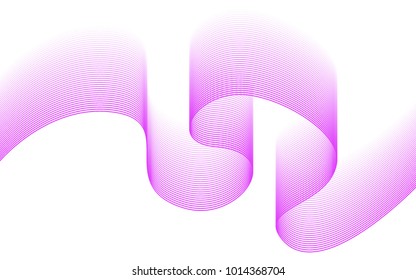 Blend. Color Wavy Lines on White Isolated Background. Abstract Vector Illustration. Creative Wave with Lines Created Using Blend Tool. Color Waved Lines for Banner, Website, Flyer, Web Design.