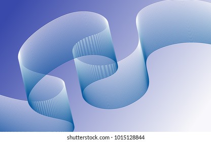 Blend. Color Wavy Lines on Gradient Background. Wave Created Using Blend Tool. Color Waved Lines for Banner, Website, Flyer Design, Web Design. Color Blend.