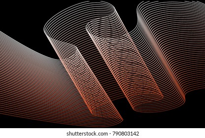 Blend. Color Wavy Lines on Black Isolated Background. Abstract Vector Illustration. Creative Wave with Lines Created Using Blend Tool. Color Waved Lines for Banner, Website, Flyer Design, Web Design.