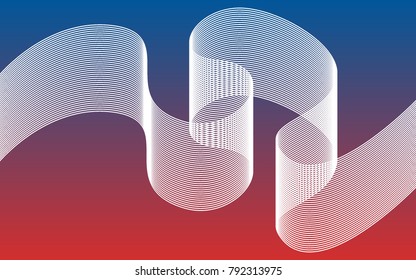 Blend. Color Wavy Lines on Gradient Background. Abstract Vector Illustration. Abstract Wave Created Using Blend Tool. Color Waved Lines for Banner, Website, Flyer Design, Web Design. Color Blend.