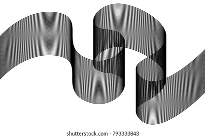 Blend. Color Wavy Lines on White Isolated Background. Abstract Vector Illustration. Creative Wave with Lines Created Using Blend Tool. Color Waved Lines for Banner, Website, Flyer, Web Design.