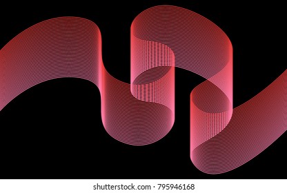 Blend. Color Wavy Lines on Black Isolated Background. Abstract Vector Illustration. Color Waved Lines for Banner, Website, Flyer Design, Web Design.