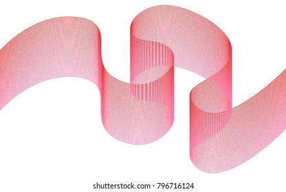 Blend. Color Wavy Lines on White Isolated Background. Abstract Vector Illustration. Creative Wave with Lines Created Using Blend Tool. Color Waved Lines for Banner, Website, Flyer, Web Design.