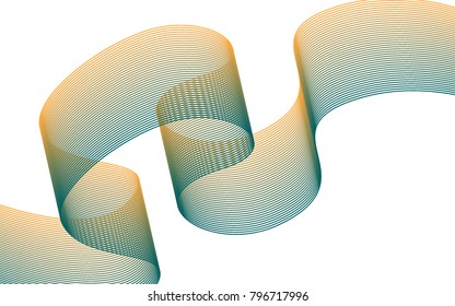 Blend. Color Wavy Lines on White Isolated Background. Abstract Vector Illustration. Creative Wave with Lines Created Using Blend Tool. Color Waved Lines for Banner, Website, Flyer, Web Design.