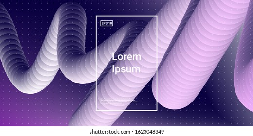 Blend Cover Light Poster. Minimal Creative VectorTemplates. Color Hipster Banner. Blue, Teal, Purple Futuristic Background. Modern Horizontal Composition. Abstract  Dynamic Illustration.
