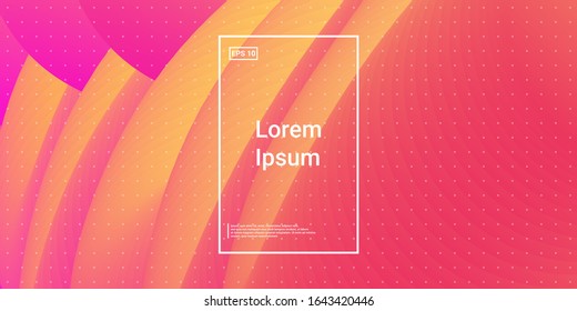 Blend Cover Light Poster. Minimal Creative VectorTemplates. Saturated Glow Concept. Orange, Pink Futuristic Background. Modern Horizontal Composition. Abstract  Dynamic Illustration.
