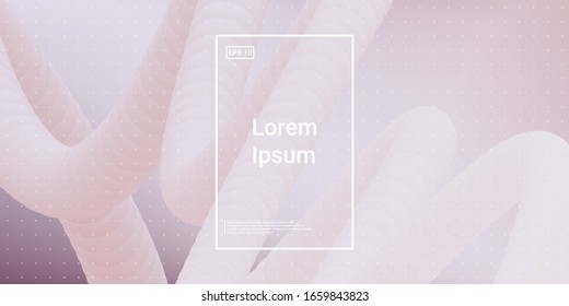 Blend Cover Light Poster. Minimal Creative Vector Templates. Vivid Hipster Image. Beige Cosmetic Futuristic Background. Modern Horizontal Composition. Abstract  Dynamic Illustration.