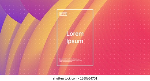 Blend Cover Light Poster. Minimal Creative VectorTemplates. Bright Glow Banner. Orange, Pink Futuristic Background. Modern Horizontal Composition. Abstract  Dynamic Illustration.
