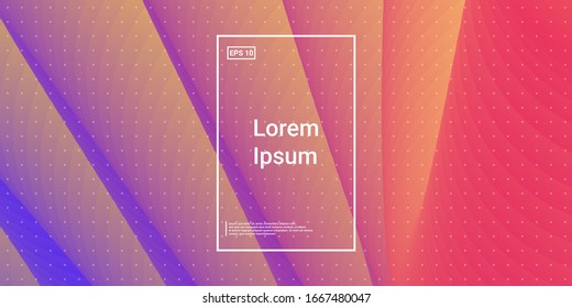 Blend Cover Light Poster. Minimal Creative VectorTemplates. Color Hipster Image. Orange, Pink Futuristic Background. Modern Horizontal Composition. Abstract  Dynamic Illustration.
