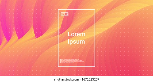 Blend Cover Light Poster. Minimale kreative VectorTemplates. Lebhaftes einfaches Bild. orangefarbener, rosafarbener futuristischer Hintergrund. Moderne horizontale Zusammensetzung. Abstrakte dynamische Illustration.
