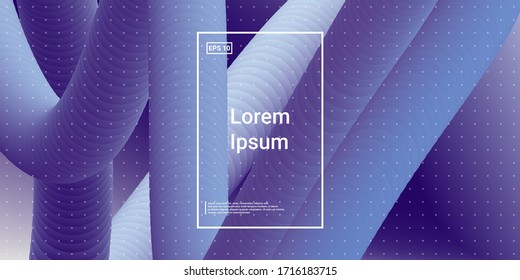 Blend Cover Light Poster. Minimal Creative VectorTemplates. Bright Hipster Effect. Blue, Teal, Purple Futuristic Background. Modern Horizontal Composition. Abstract  Dynamic Illustration.
