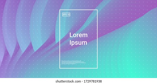 Blend Cover Light Poster. Minimal Creative VectorTemplates. Saturated Hipster Concept. Blue, Teal, Purple Futuristic Background. Modern Horizontal Composition. Abstract  Dynamic Illustration.
