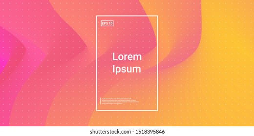 Blend Cover Poster. Geometric Design Poster. Wavy Liquid Magenta, Orange. Wavy, Modern Banner.  Vector Template Design.
