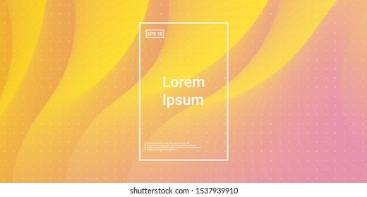 Blend Cover Poster. Geometric Design Poster. Wavy Blend Pink, Yellow. Vibrant, Trend Effect. Minimal Dynamic Web Applications. Mobile Illustration Flyer. Vector Template Design.
