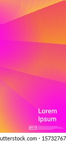 Blend Cover Poster. Pink, Orange, Yellow, Geometric Design Poster. Minimal Dynamic Web Applications. Mobile Vertical Flyer. Vector Template Design.
 Glow, Simple, Screen Image.