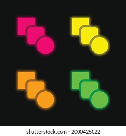 Blend four color glowing neon vector icon