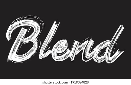 Blend Handwritten restaurant and kitchen Brush font phrase illustration script letter on the Black background for sayings