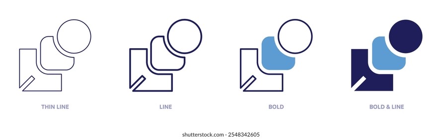 Blend icon in 4 different styles. Thin Line, Line, Bold, and Bold Line. Duotone style. Editable stroke.